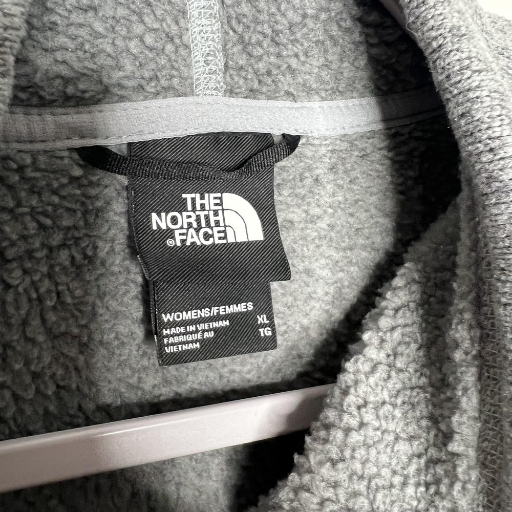 The North Face Jacket Womens XL Gray Fleece Full Zip Stand Collar Embroidered - Picture 3 of 12